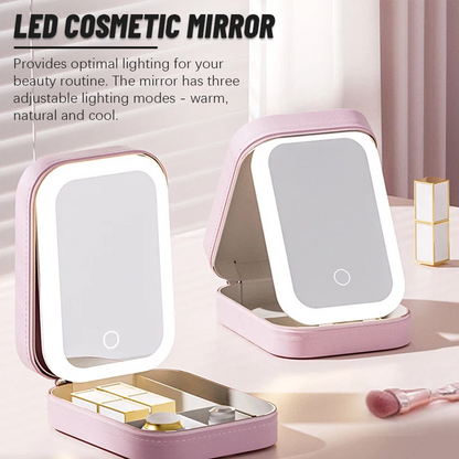 LED Three-Color Adjustable Makeup Mirror