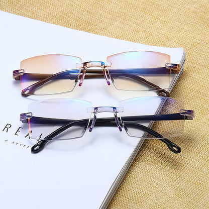 2024 New Sapphire high hardness anti blue light intelligent dual focus reading glasses