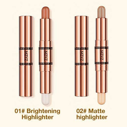 Double Head Makeup Stick-Highlighter & Contour-Fast and simple operation for beginners, makeup like a pro