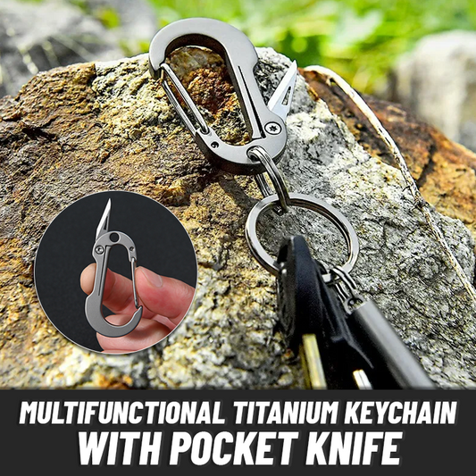 Multifunctional Titanium Keychain With Pocket Knife